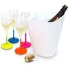 Ведро для охлаждения шампанского Plastic Set c бокалами (4шт.), Pulltex, фото 