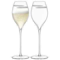 Набор из 2 бокалов для шампанского Signature Verso Tulip 370 мл, LSA International, фото 