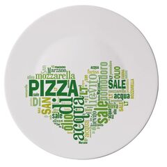 Блюдо для пиццы 33 см, белый, зеленый, стекло, серия I Love Pizza Green, Bormioli Rocco, фото 