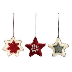 Набор елочных украшений из фетра Christmas stars из коллекции New Year Essential, 3 шт., Tkano, фото 