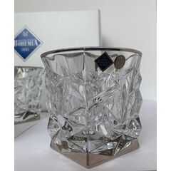 Набор из 6-ти стаканов для виски GLACIER, декор Отводка платина; 350 мл; хрусталь, Bohemia JIHLAVA, фото 