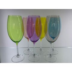 Набор из 6-ти бокалов для красного вина MILVUS,Color mix цветная чаша, 510 мл, Crystal Bohemia, фото 