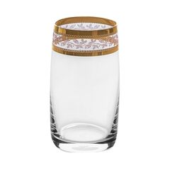 Набор из 6-ти стаканов для воды Pavo; декор Панто, 2 отводки золото, 250 мл, Crystal Bohemia, фото 