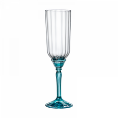 Набор бокалов для шампанского Florian Lucent Blue, 6 шт, 210 мл, D65 мм, H220 мм, хрустальное стекло, Bormioli Rocco, фото 