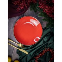 Тарелка глубокая 26 см безбортовая, Seasons Красный, Porland, фото 