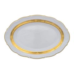 Блюдо овальное  Матовая полоса 38 см, серия Мария Тереза, Repast, фото 