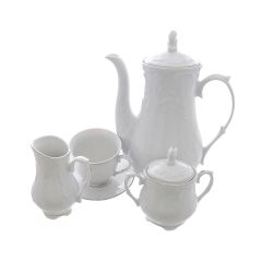 Кофейный сервиз на 6 персон Rococo с платиновой полосой, 15 предметов, Repast, фото 