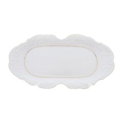 Блюдо овальное Rococo с золотой полосой 36 см, Repast, фото 