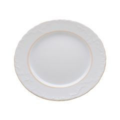 Набор из 6-ти плоских тарелок 25 см Rococo с золотой полосой, Repast, фото 