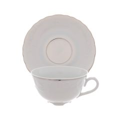 Чайная пара Rococo с платиновой полосой 220 мл, Repast, фото 