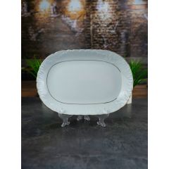 Блюдо овальное Rococo с золотой полосой 29 см, Repast, фото 