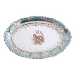 Блюдо овальное Охота зеленая 29 см, серия Мария Тереза, Repast, фото 