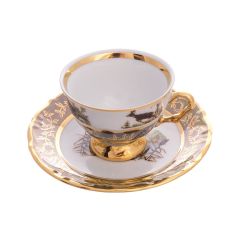 Набор из 6-ти кофейных пар мокко Охота зеленая 120 мл, серия Мария Тереза, Repast, фото 