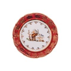 Набор из 6-ти тарелок Охота красная 21 см, серия Мария Тереза, Repast, фото 