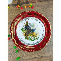 Набор из 6-ти тарелок Охота красная 25 см, серия Мария Тереза, Repast, фото 