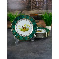 Набор из 6-ти тарелок Охота зеленая 19 см, серия Мария Тереза, Repast, фото 