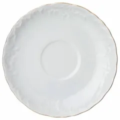 Блюдце 15 см Rococo с золотой полосой, Repast, фото 