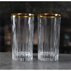 Набор из 2-х стаканов для воды RCR Timeless 440 мл, золото, Италия, фото 