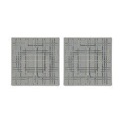SQUARE - Набор 2 предмета блюдо квадратное 21 см серое бессвинцовый хрусталь, фото 