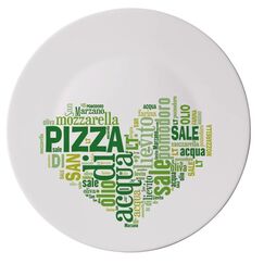 Блюдо для пиццы 33 см, белый, зеленый, стекло, серия I Love Pizza Green, Bormioli Rocco, фото 