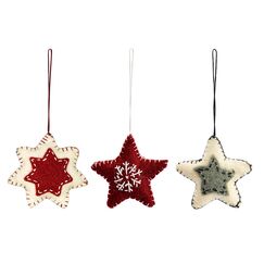 Набор елочных украшений из фетра Christmas stars из коллекции New Year Essential, 3 шт., Tkano, фото 