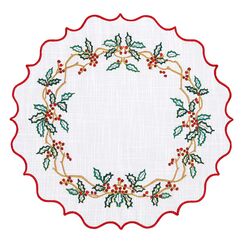 Набор из двух салфеток под приборы Festive wreath из коллекции New Year Essential, ?38 см, Tkano, фото 