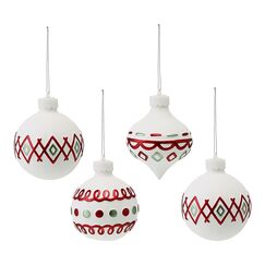 Набор ёлочных украшений с подсветкой Festive embroidey из коллекции New Year Essential, 4 шт., Tkano, фото 