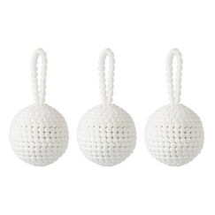 Набор ёлочных украшений Fluffy white из коллекции New Year Essential, 3 шт., Tkano, фото 
