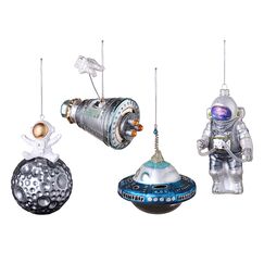 Набор ёлочных украшений Cosmic Saga из коллекции New Year Essential, 4 шт., Tkano, фото 