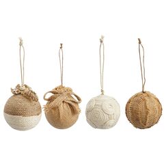 Набор елочных шаров Zero waste из джута из коллекции New Year Essential, Tkano, фото 
