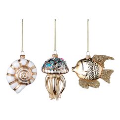 Набор ёлочных украшений Sea Life из коллекции New Year Essential, 3 шт., Tkano, фото 