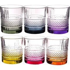 Набор из 6-ти стаканов для виски RCR Brillante Color 340мл, хрустальное стекло, Италия, фото 
