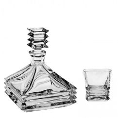 Набор для виски Maria Barware: 1 штоф 800 мл и 6 стаканов 300 мл, Crystal Bohemia, фото 