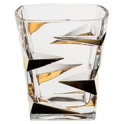 Набор из 6-ти стаканов Zig zag gold, 300 мл, Crystal Bohemia, фото 