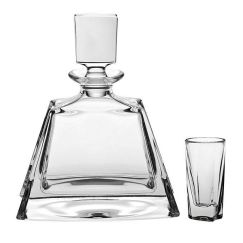 Набор для ликера Kathrene: 1 штоф 700 мл, низкий и 6 рюмок 50 мл, Crystal Bohemia, фото 