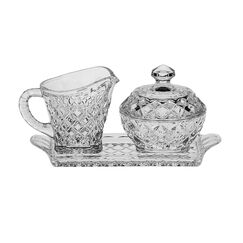 Набор Diamond, поднос и молочник и сахарница, Crystal Bohemia, фото 