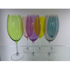 Набор из 6-ти бокалов для красного вина MILVUS,Color mix цветная чаша, 510 мл, Crystal Bohemia, фото 