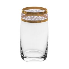 Набор из 6-ти стаканов для воды Pavo; декор Панто, 2 отводки золото, 250 мл, Crystal Bohemia, фото 