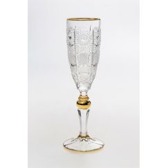 Набор из 6-ти бокалов для шампанского 500PK, декор Отводка золото, золотой шар, шлифовка;  180 мл; хрусталь, Bohemia JIHLAVA, фото 