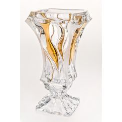 Ваза на ножке Bamboo, 30 см; декор Золото; стекло, Bohemia JIHLAVA, фото 