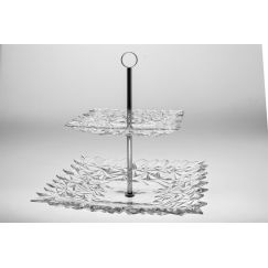 Этажерка двухъярусная Glacier, 30,5 см; хрусталь, Bohemia JIHLAVA, фото 