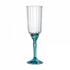 Набор бокалов для шампанского Florian Lucent Blue, 6 шт, 210 мл, D65 мм, H220 мм, хрустальное стекло, Bormioli Rocco, фото 