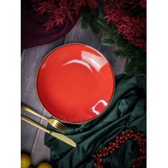 Тарелка глубокая 26 см безбортовая, Seasons Красный, Porland, фото 