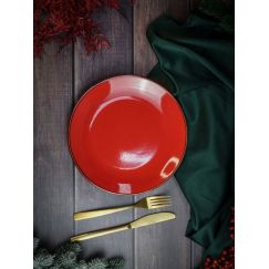 Тарелка 24 см безбортовая, Seasons Красный, Porland, фото 