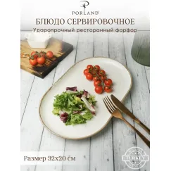 Блюдо овальное 32х20 см, Seasons Бежевый, Porland, фото 