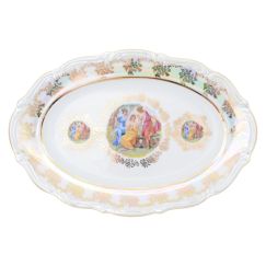 Блюдо овальное Мадонна 33 см, перламутр, серия Мария Тереза, Repast, фото 