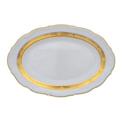 Блюдо овальное  Матовая полоса 38 см, серия Мария Тереза, Repast, фото 