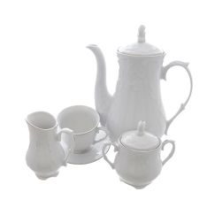 Кофейный сервиз на 6 персон Rococo с платиновой полосой, 15 предметов, Repast, фото 