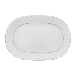Блюдо овальное Rococo с платиновой полосой 29 см, Repast, фото 