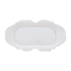 Блюдо овальное Rococo с золотой полосой 36 см, Repast, фото 